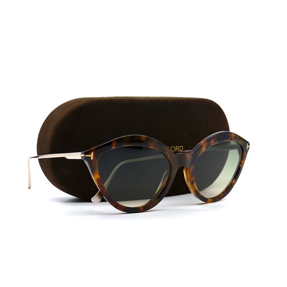 NEW TOM FORD CHLOE TF663/S 55P HAVANA GREEN AUTHENTIC SUNGLASSES - Picture 12 of 13